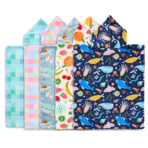 Organic cotton kids beach towel sustainable poncho towel for kids eco friendly Kids Hooded Towel custom poncho blanket