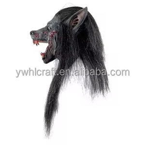 หน้ากากหมาป่าเปื้อนเลือดสำหรับฮาโลวีนแบบสั่งทำพิเศษจาก HLC หน้ากากยางลาเท็กซ์เหมือนจริง ผู้ผลิตอุปกรณ์สวมศีรษะรูปสัตว์สำหรับคอสเพลย์และแต่งตัว - Product Image 4