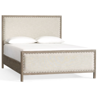 Tête de lit capitonnée en velours, style moderne XDS, blanc riz, taille Queen, en bois de pin et tubes en fer, durable et confortable