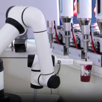 AI insansız süt çay meyve suyu içecek kahve Robot makinesi AUBO-iH10 taşınabilir masaüstü Robot kol ulaşmak 1350mm çin Cobot