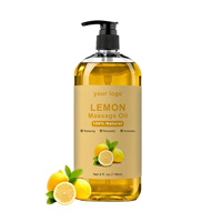 Huile de massage au citron OEM en gros, pure et naturelle, pour les soins de la peau et l'hydratation