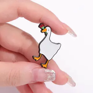 Game Goose Pins Simple But High Quality Brooch Plating Soft Enamel Pin