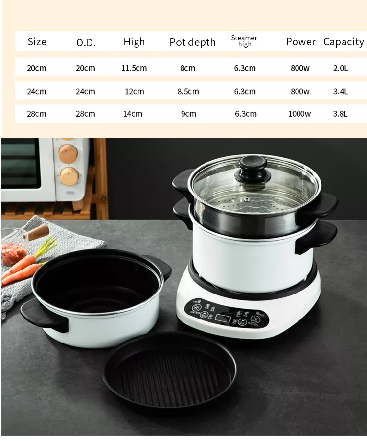M05 Multi-function 9 IN 1 frying pan cooker food steamer grains cake yogurt mini electric fried pot and rice cooker