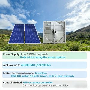 Ventilateur mural solaire robuste de 48 pouces, <span class=keywords><strong>extracteur</strong></span> <span class=keywords><strong>d</strong></span>'<span class=keywords><strong>air</strong></span> industriel pour l'élevage de volailles, les fermes <span class=keywords><strong>d</strong></span>'ovins et les serres - Product Image 4