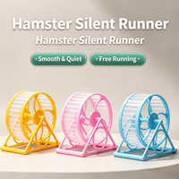 Roue de course silencieuse en plastique pour hamster, support écologique anti-pincement pour pattes, pour petits animaux de compagnie (Golden Bears)