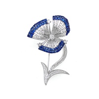 Mode rubis mariage vêtement cristal broche fleur émail broche broches femmes 925 bijoux en argent