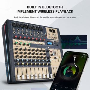 Mezclador de audio profesional TNH M12BT, consola mezcladora de audio de 12 canales, reproductor de Mp3 + mezclador artesanal de sonido estéreo <span class=keywords><strong>Bluetooth</strong></span> - Product Image 4