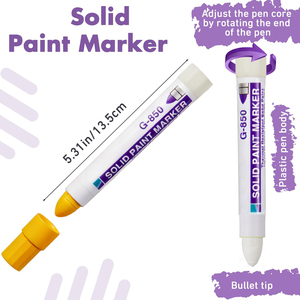 NOVISON Toe Solid Marker Pen 6mm Writing Permanent Ink for Fabric <b>Paper</b> Metal Ceramic Glass Plastic Colored Paint 12 Colors - Product Image 4