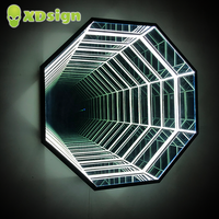 Enseigne publicitaire spectaculaire personnalisée XDSign en aluminium rectangulaire avec éclairage LED, enseigne 3D multicouche à effet miroir infini, certifiée IP68 CE