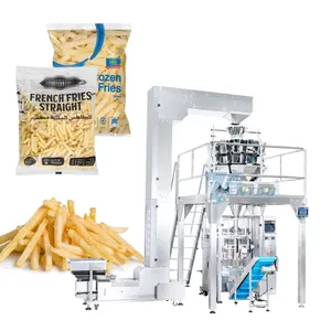 Máquina automática de envasado de ensalada de espinacas multihead VFFS, máquina de envasado vertical de patatas fritas congeladas, ensalada de frutas y verduras