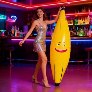 Banane gonflable jaune de 180 cm, accessoire de fête, décoration de festival - Product Image 2