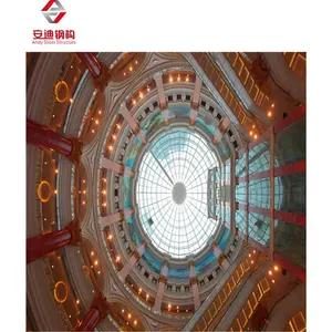 Metal Structure Construction Steel Structure Building Shopping Mall Dome Glass Skylight Roof