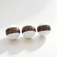 Bola Golf Urethane 3 Lapis Polos Putih Kosong, Dapat Dicetak Kustom, Cetak UV Rotary, Grosir, Pasokan Produsen