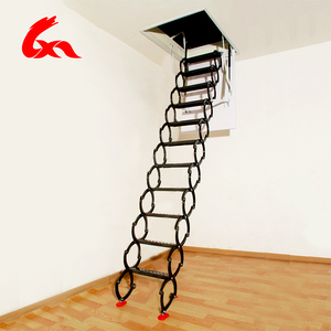 Thiết kế hiện đại hợp kim nhôm gấp Kính thiên văn gác mái Thang Hướng dẫn sử dụng kéo xuống Anodizing kết thúc 300kg tải trọng 10ft mở rộng - Product Image 4