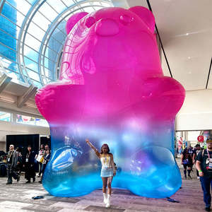 Oso Inflable Navideño para Exteriores <span class=keywords><strong>en</strong></span> Oferta, Adorable Muñeco Decorativo de Goma, Oso de Peluche Transparente de PVC - Product Image 2