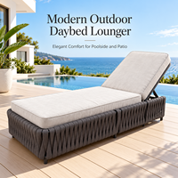 Chaise longue en rotin de haute qualité avec dossier réglable, coussin épais, plusieurs options de couleurs
