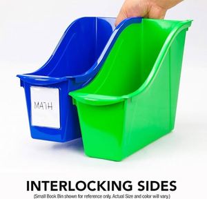 Plastic Multifunctional <b>Book</b> Bins Interlocking Plastic Organizer for Classroom Back to <b>School</b> File Organizer <b>Book</b> Organizer - Product Image 3