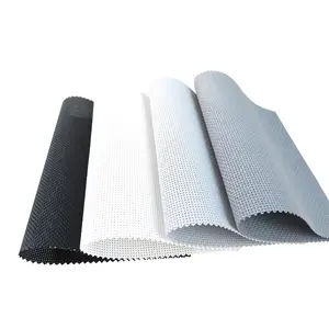 Factory Produce Fiberglass PVC Mildew Proof Waterproof Outdoor Blinds Mesh Sunscreen Fabric For Pergola Made In China