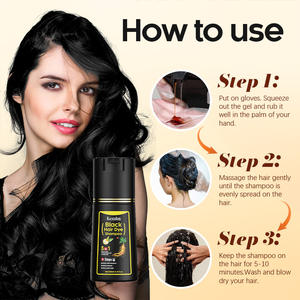 Joynna OEM/ODM Livraison rapide Shampooing professionnel permanent 5 minutes Shampooing colorant pour cheveux noirs pour couverture des cheveux gris - Product Image 3