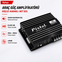 PISTOL 480W 2 Kanallı Araç Amfisi Sınıf AB Araç Ses Güç Amfisi Stereo Amfi