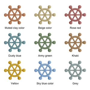 Nouveau jouet à mâcher en silicone sans BPA NHD personnalisé, pendentif souple en forme d'animaux de dessin animé, sonore, rond, pour bébés de 0 à 24 mois - Product Image 3