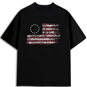 T-shirt en coton lourd pour homme avec drapeau américain, 180 GSM, 100 % coton, coupe classique, expédition rapide depuis l'entrepôt américain - Product Image 1