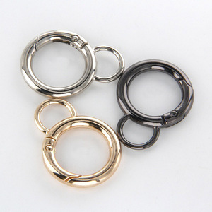 LFEDC Multi Sizes <span class=keywords><strong>Double</strong></span> O Ring Black Silver Gold Snap Spring O Shape Zinc Metal Alloy <span class=keywords><strong>Mousqueton</strong></span> for Bags Phones Backpacks - Product Image 5
