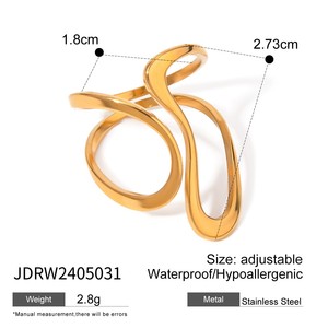 Fashion Stainless Steel Exaggerated <b>Ring</b> Luxury High-end <b>Titanium</b> Steel Non Fading Irregular <b>Ring</b> - Product Image 4