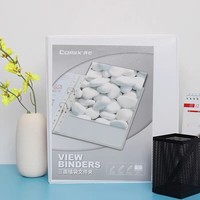COMIX Chine fournit des classeurs à anneaux 3D personnalisés de format A4, couverture rigide en PVC de 3 pouces avec logo imprimé, dossier de classement blanc