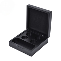 Boîte de rangement pour capsules de café en bois noir mat avec logo personnalisé, couvercle à charnière, étui de présentation pour dosettes Nespresso, emballage cadeau