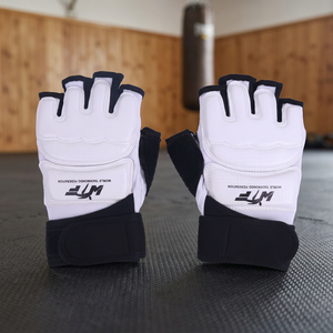 Guantes de Boxeo de Cuero Blanco, Medios Dedos, Transpirables, con Cierre, al por Mayor, Marca Yunjida, Talla S, para Entrenamiento y Competencia de Artes Marciales - Product Image 2