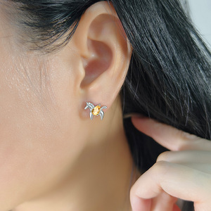 Pendientes de Plata 925 con Forma de Caballo Pequeño, 4*6mm, Corte Pera, Piedra Natural de Color, Joyería Minimalista para Niñas - Product Image 4