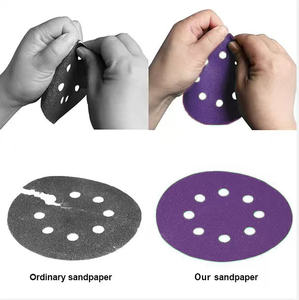 قرص كاشط سيراميكي أرجواني متعدد الثقوب مقاس 6 بوصات (150 مم) من الألومينا بدرجة خشونة P120-600 لتلميع طلاء السيارات، إنتاج المصنع الأصلي - Product Image 5