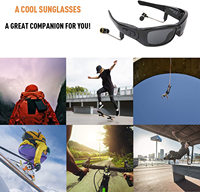 Lunettes de soleil sportives avec caméra vidéo, enregistreur sans fil et écouteurs MP3 intégrés