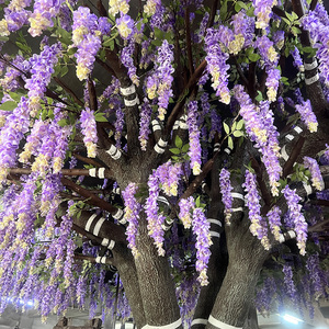 Grand arbre artificiel de glycine bleue de 3 m, grand arbre fleuri pour la décoration intérieure, grand arbre artificiel à fleurs violettes pour les restaurants - Product Image 3