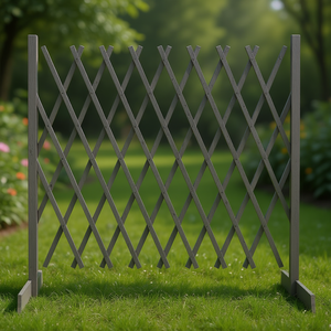 รั้วไม้สนแข็งสำหรับสวน ขนาด 70.9"x39.4" สีเทา ประกอบง่าย สไตล์ดั้งเดิม - Product Image 2