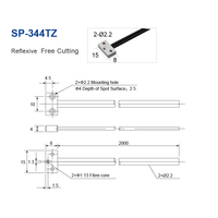Sonde optique à installation facile R2 Tough Flex Diffuse Reflection Fiber Optical Sensor Head Replace for FU-43TZ