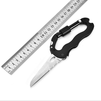 Mousqueton en Alliage d'aluminium en Multifonctionnel Randonnée Boucle avec Couteau Pliable et Tournevis