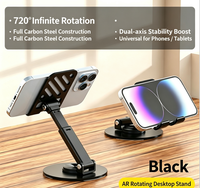 Support de téléphone et tablette de bureau rotatif à 360° en plastique, réglable, pliable, ultra stable, sans secousses, universel, multi-usages