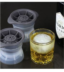 Moule à glaçons rond en silicone à compartiments, grande taille, pour la maison, portable, pour glaçons de hockey, glaçons sphériques pour vin et whisky, avec couvercle - Product Image 6