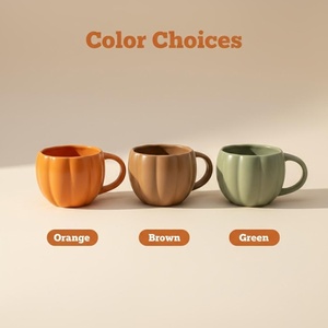 Tazas de café de cerámica de 10 oz con diseño de calabaza de Halloween, redondas con relieve y diseño creativo, ideales para viajes y recuerdos. ¡Venta caliente! - Product Image 4
