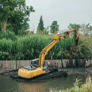 Excavatrice amphibie de dragage de bateau de 20 tonnes utilisée pour le nettoyage de rivière et la machine de dragage de boîte flottante - Product Image 1