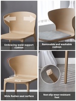 Chaise de salle à manger ergonomique moderne en plastique de style nordique, avec dossier confortable, idéale pour la maison, le bureau ou la chambre.