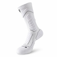 Chaussettes de basketball blanches mi-mollet pour équipes, tricotées segmentées, rembourrées, pour le sport et l'athlétisme, avec technologie Cut and Stop Drill, en gros