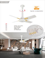 Lámpara de Techo LED con Control Remoto para el Hogar, Lámparas Colgantes de 4 Aspas con Ventilador y Control Remoto para Dormitorio