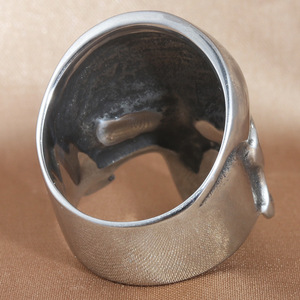 Men's Titanium Steel <b>Skull</b> <b>Ring</b> Silver Color Punk Style Jewelry Gift Geometric Design 213034 - Product Image 2