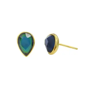 변하기 쉬워 색깔 수정같은 돌 반지 귀걸이 및 목걸이 세트 925 순은 보석 세트