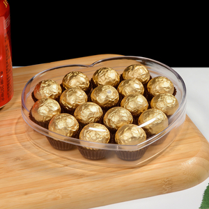 Boîte à gâteau en plastique en forme de cœur à surface lisse, emballage transparent de qualité alimentaire pour chocolat, dessert, cadeau de la Saint-Valentin - Product Image 1