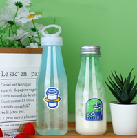 Bouteille de yaourt au lait jetable en PET transparente, bouteille en plastique pour jus, lait, thé, boissons