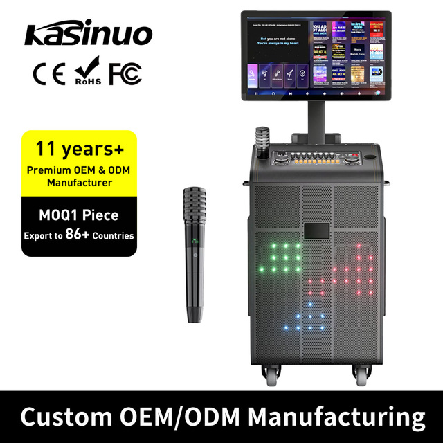 New Portable Karaoke Speaker LED Disco Lights Wireless BT Speaker Big Battery Rechargeable Stage Audio Power for Parties